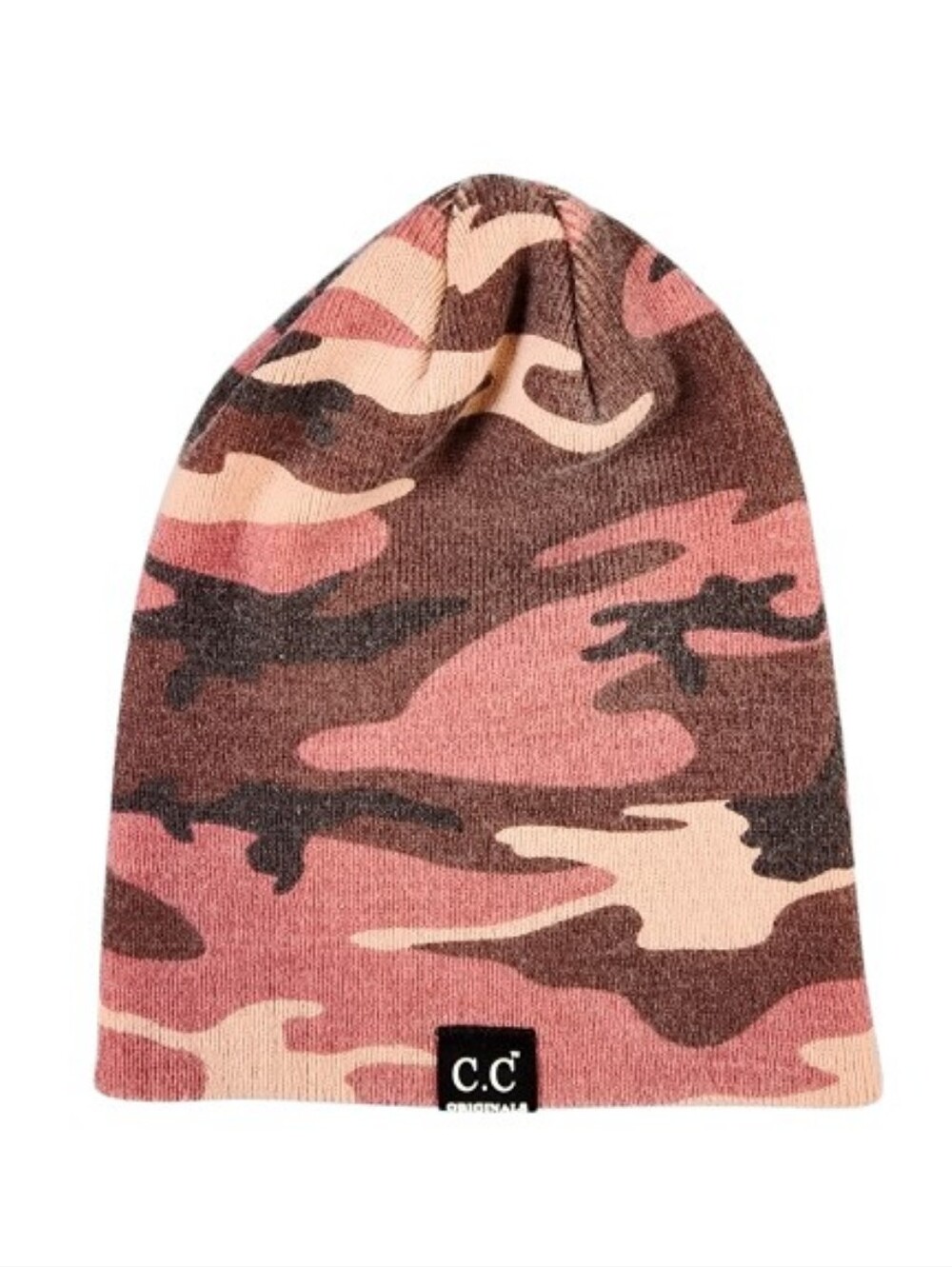 C.C Pink Camo Knit Beanie Tobbogan